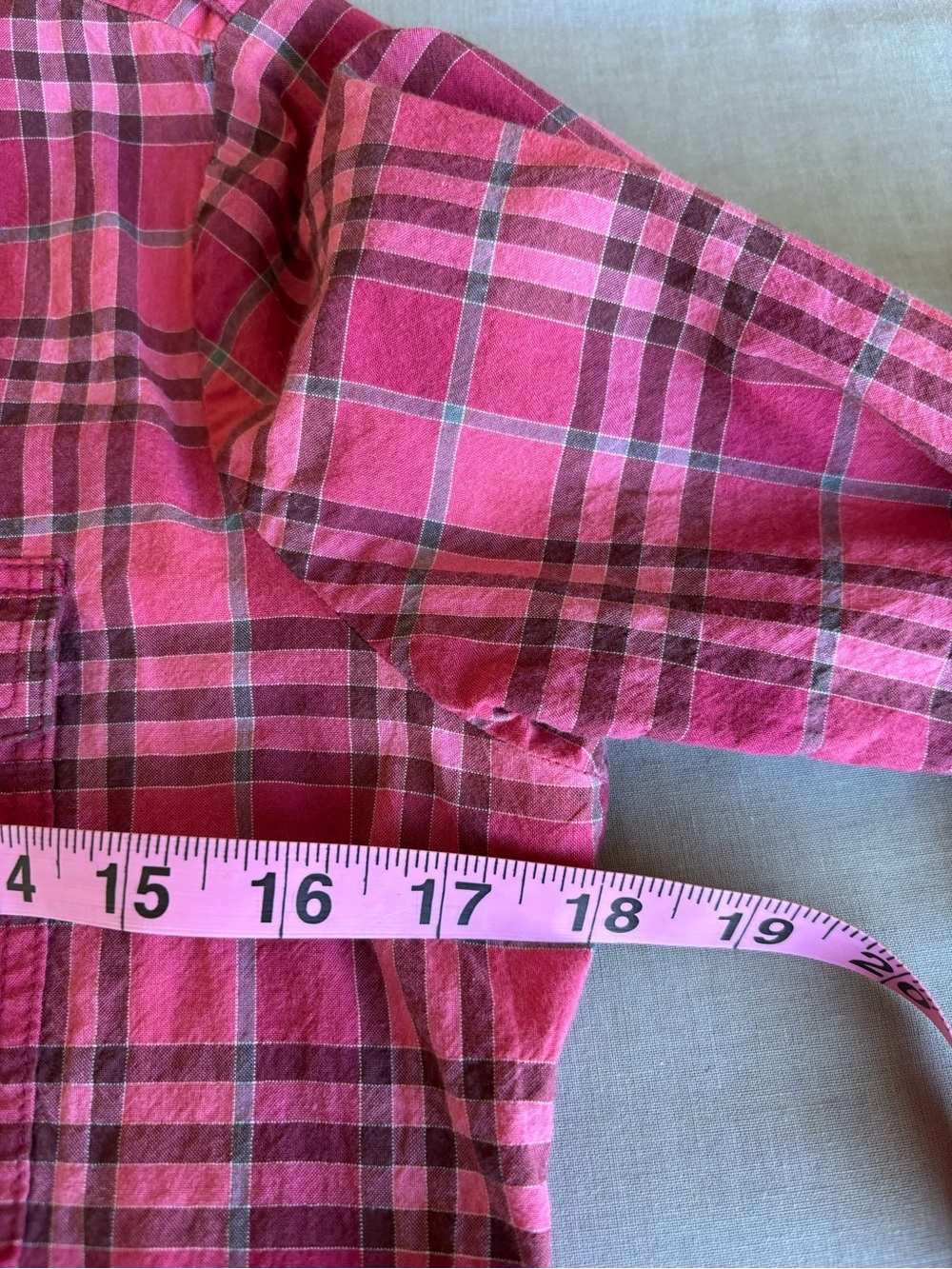 Burberry Brit Pink Plaid Button Down Shirt Stretch Preppy Feminine Small - Picture 5 of 8